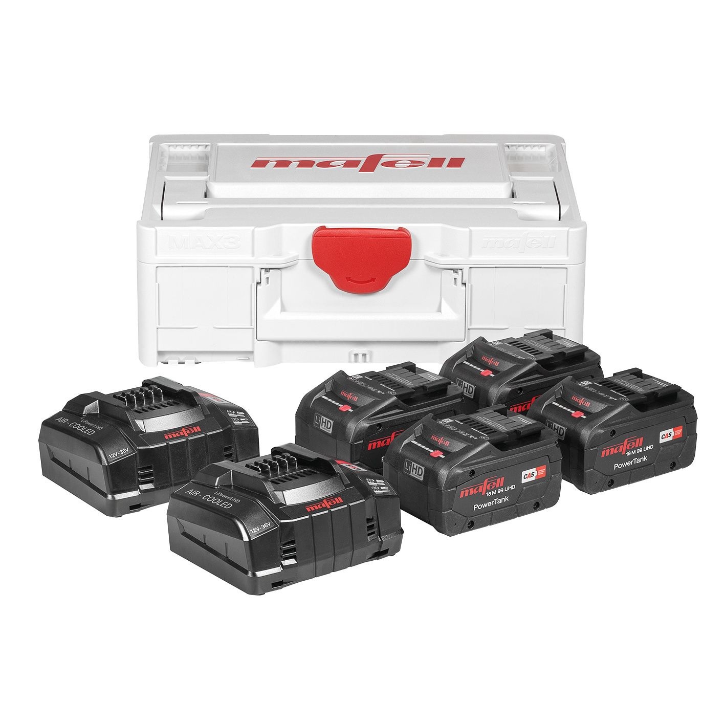 Mafell Power-Set 5: 4x 18 M 99 LiHD + 2x APS M + im MAX3