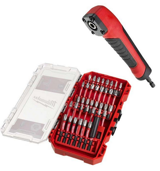 Milwaukee SHOCKWAVE Set Schrauben 38-teilig + Winkelschraubvorsatz RAA