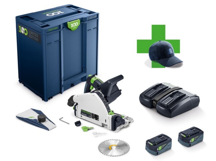 Festool Akku-Tauchsäge TSC55KEBI-Plus/XL "LE" inkl. 100 Jahre Cap GC-Ft4 100Y Limited Edition