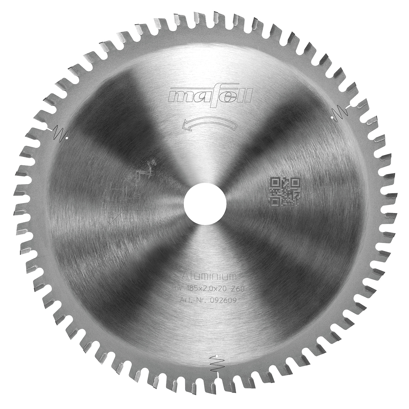 Mafell Sägeblatt-HM, 185 x 1,4/2,0 x 20, Z60, FZ/TZ, für Aluminium
