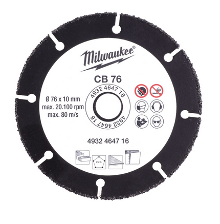 Milwaukee HM-Trennscheibe 76 mm für Holz, Kunststoff, Gipskarton