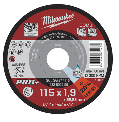 Milwaukee Trenn- und Schruppscheibe PRO+ 115 mm SC/SG 1,9 mm gekröpft