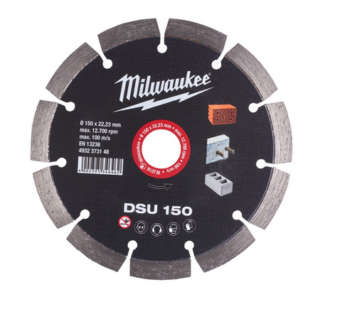 Milwaukee Diamanttrennscheibe DSU 150 mm optimiert für Mauernutfräsen