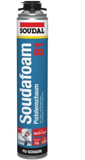 Brandschutzschaum Pistole B1 750ml B1 - Schwer entflammbar nach DIN 4102-1