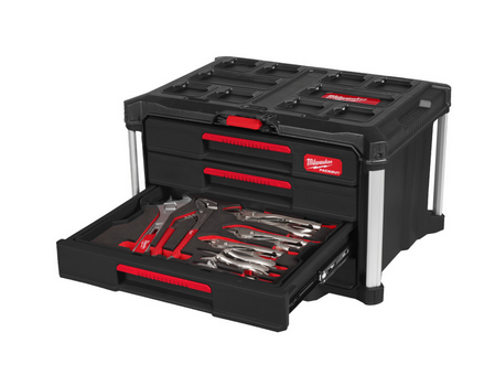 Milwaukee Schraubendreher, Zangen und Hammer Set 76-teiliges Set im PACKOUT Koffer mit Schubladen