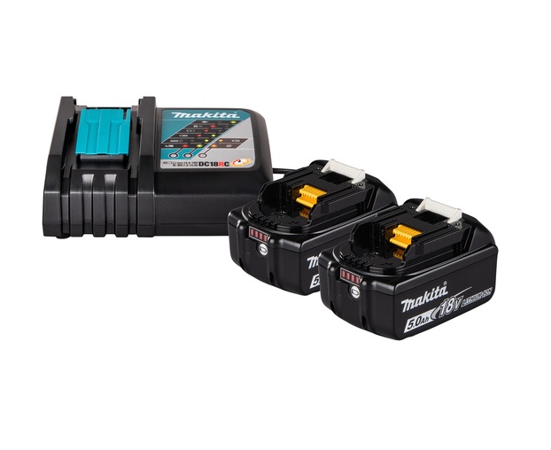 Makita Power Source Kit 18V / 2x 5,0Ah + DC18RC 2x Akku + Ladegerät; im Karton