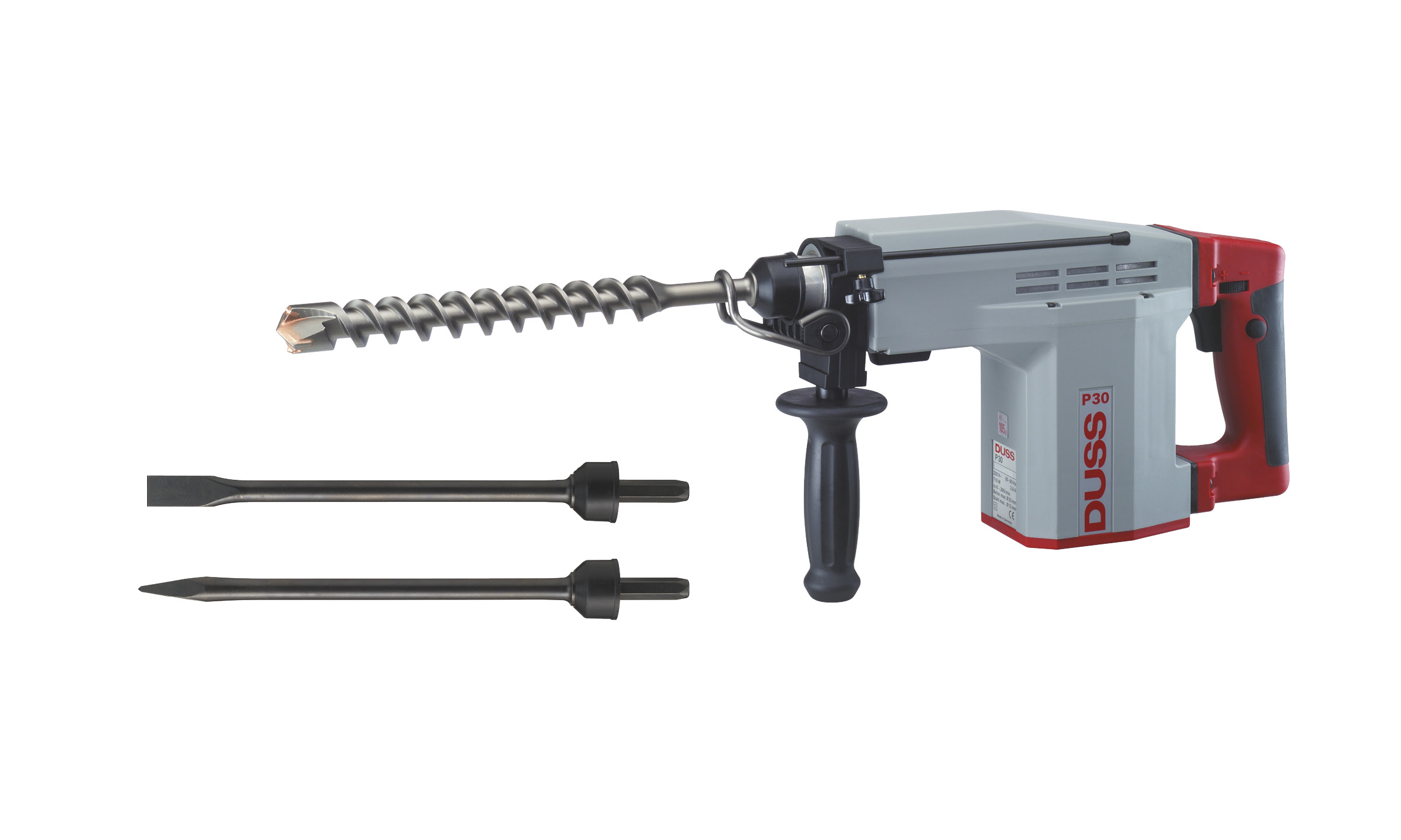 Duss Kombihammer P30 SET  inkl. 1x Spitzmeißel, 1x Flachmeißel & 1x Hammerbohrer