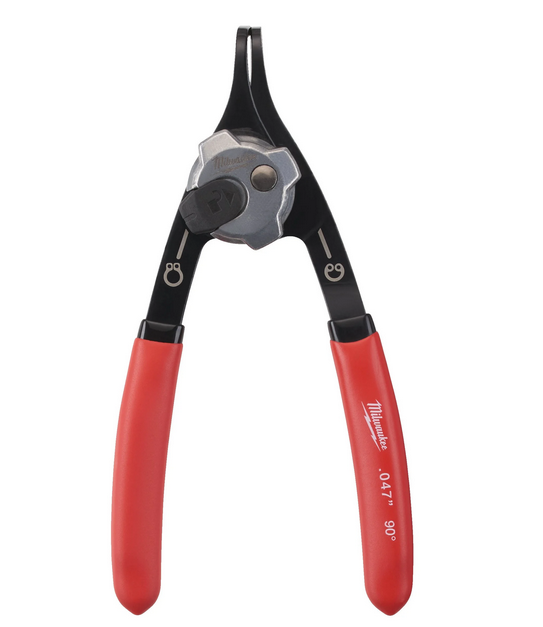 Milwaukee Sicherungsringzange für Wellen und Bohrung 90° gekröpft, 1,2 mm Spitze