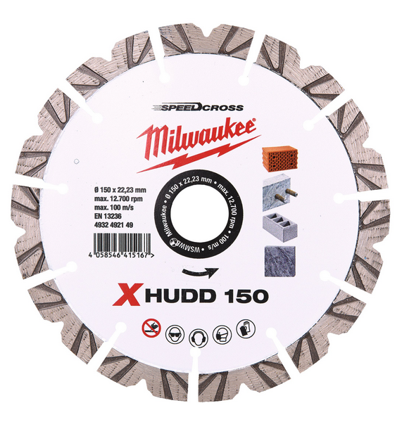 Milwaukee Speedcross Diamanttrennscheibe XHUDD für harte Materialien 150 mm