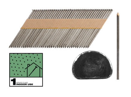 Milwaukee D-Kopf-Nägel für M18FFN 7,4 x 2,8 mm, Glattschaft Stahl blank, 34°