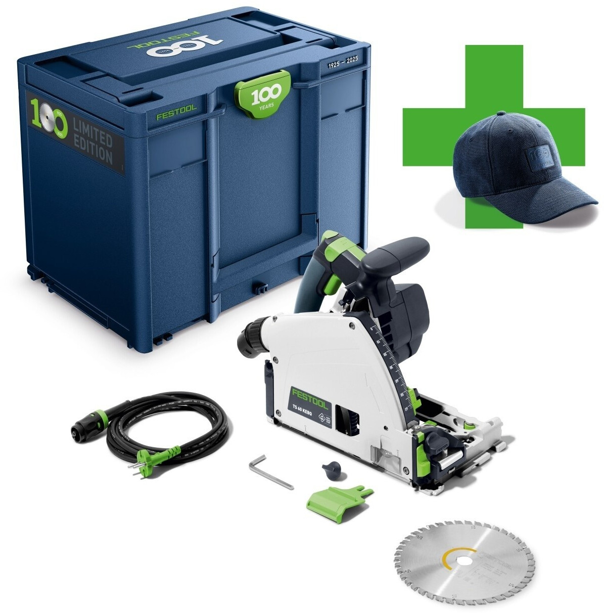 Festool Tauchsäge TS 60 KEBQ-Plus Limited Edition inkl. 100 Jahre Cap GC-FT4 